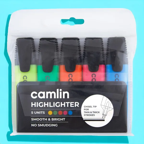 Camlin Highlighters Assorted Pouch Of 5 ...